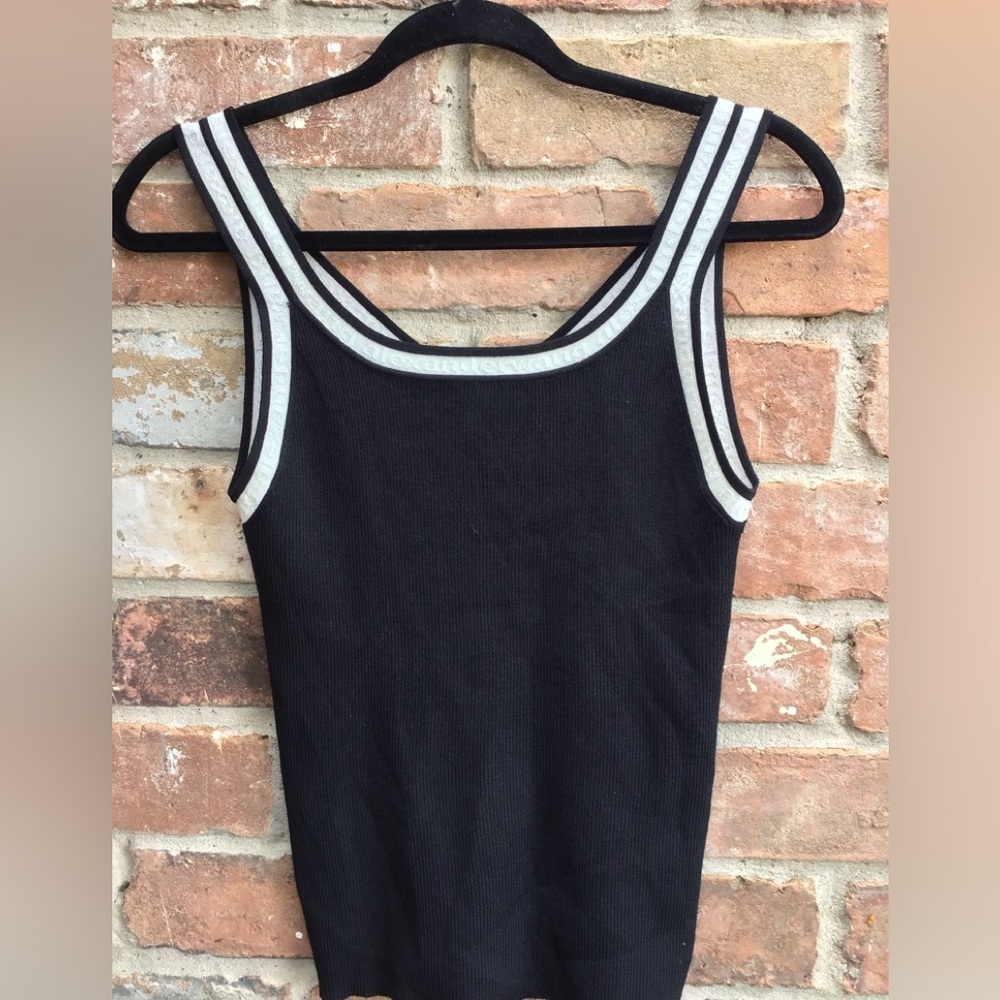 Alexander Wang Black and White Women's Tank Top small